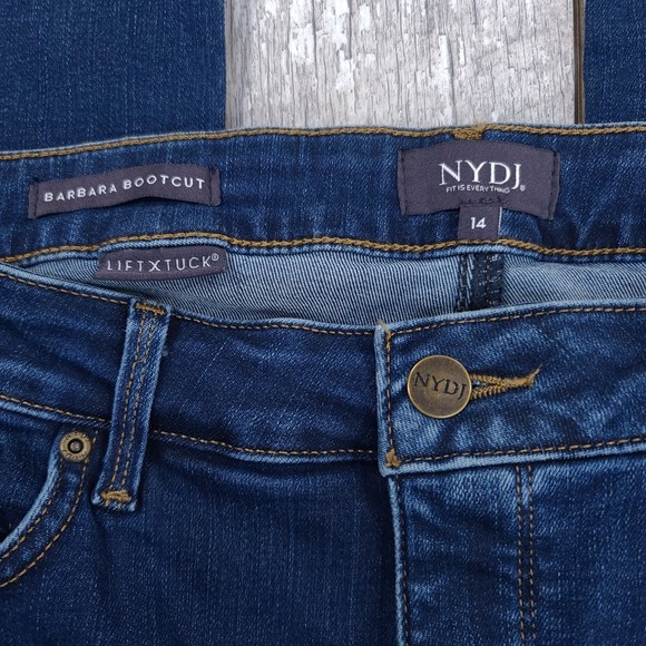 NYDJ Jeans Womens Size 14 Barbara Bootcut Blue Denim High Rise Pants - Picture 6 of 9